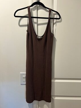 Leith Brown Tank Midi Dress